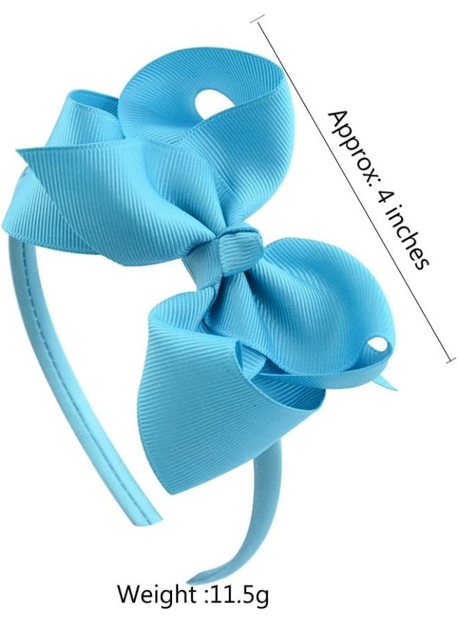 DeD 16 Pack Hair Bows Plastic Hair Headband Grosgrain Ribbon Headbands Hair Hoops Hair Accessories for Baby Girls Kid - Image 2